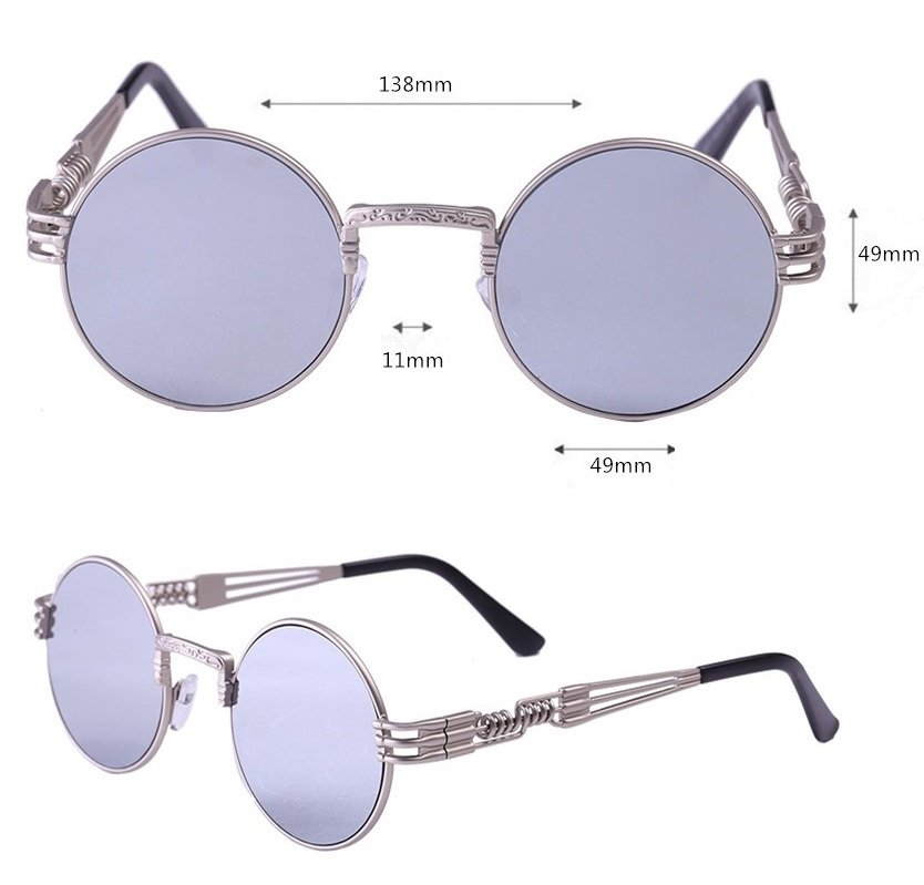 new 2016 round sunglasses silver mirror lens