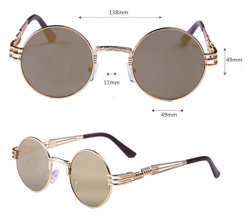 new 2016 round sunglasses Gold Color