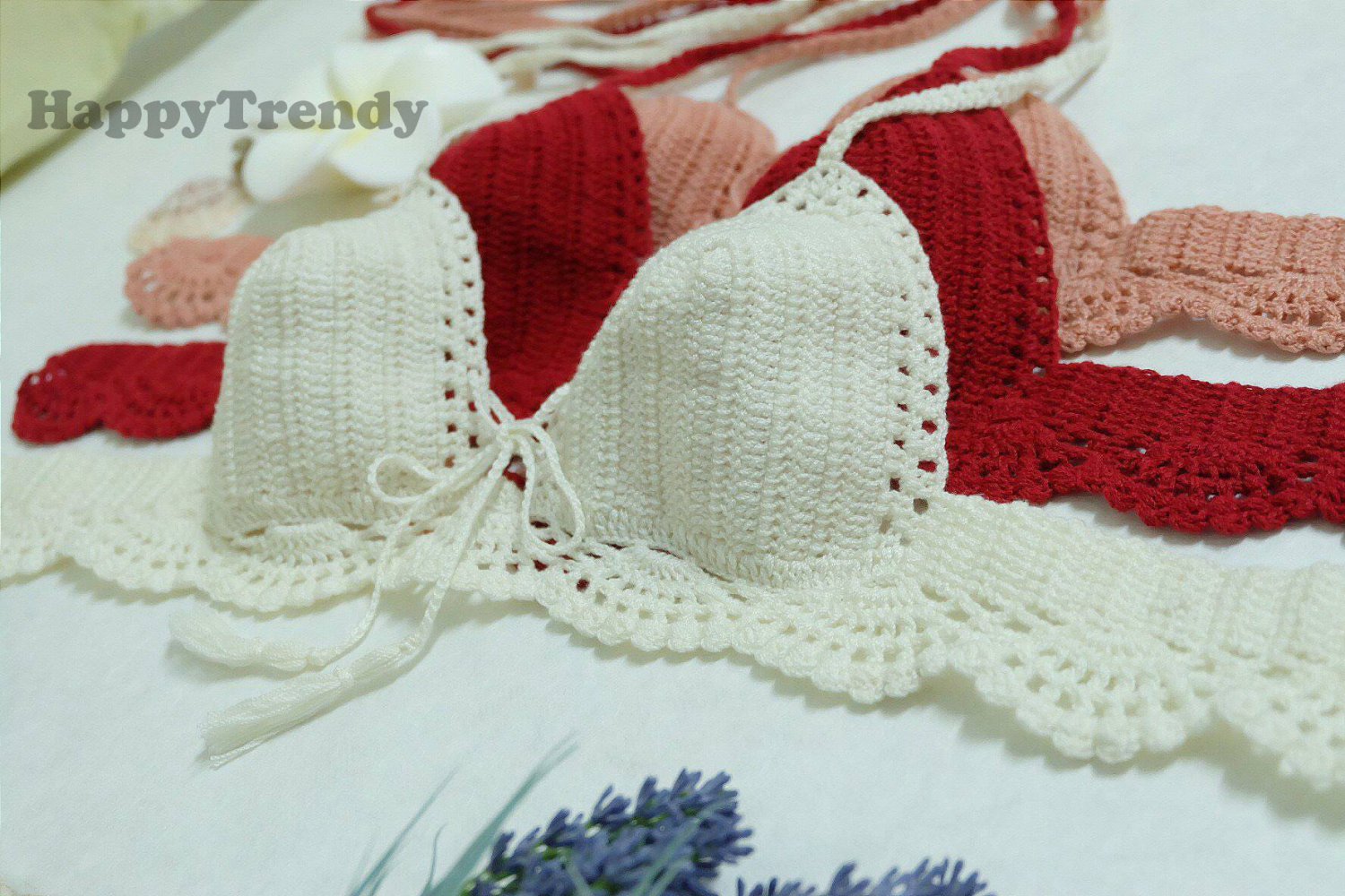 ST002 Crochet Bikini top, DIY Bikini, Handmade Bikini top - FREE SHIPPING