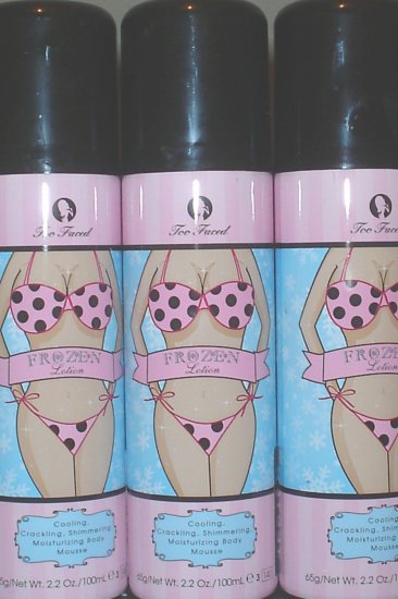 Lot of *5* Too Faced Frozen Lotion Cooling, sizzling, shimmering body mousse