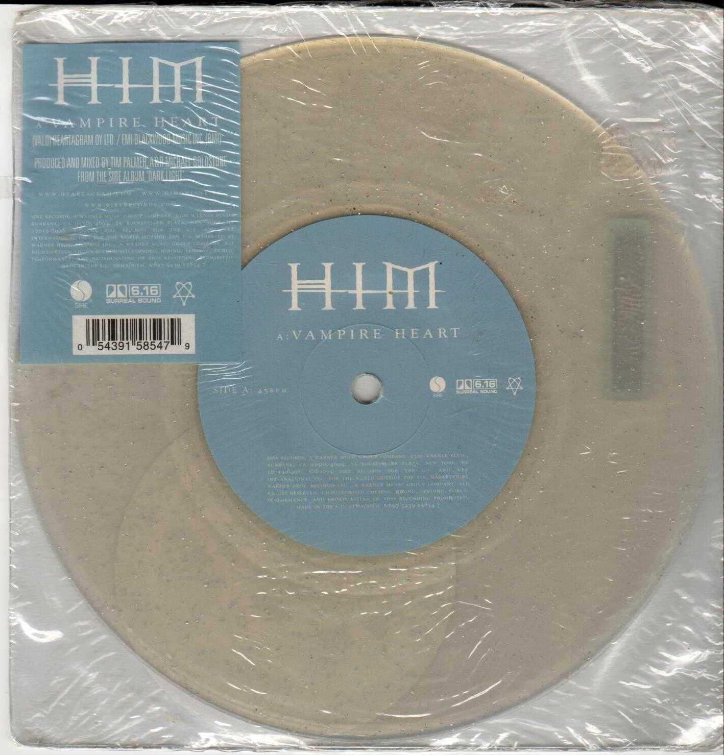 HIM Vampire Heart 2005 UK 1 Track CLEAR 7" Vinyl Single Import