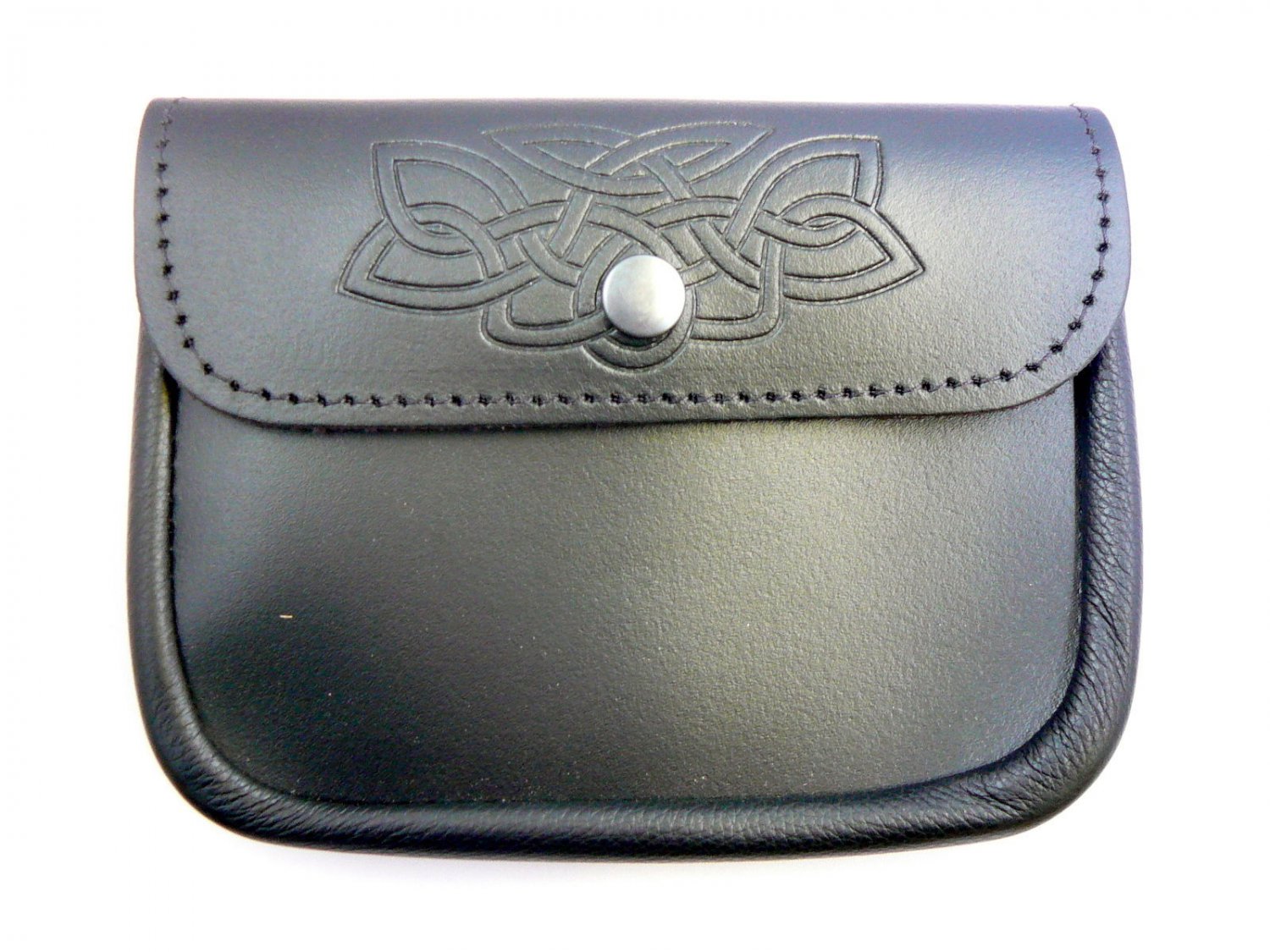BAGPIPER'S Embossed LEATHER Black POUCH