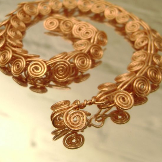 Horn of Aries - men's coiled copper bracelet