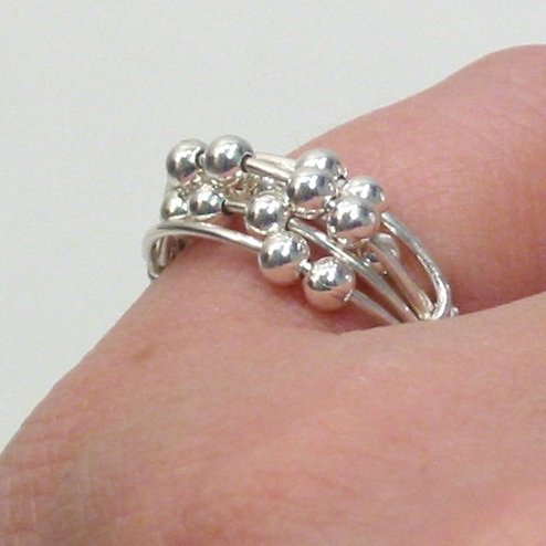 Itty Bitty Tiny Bubbles - Sterling Silver Wire Wrap Ring