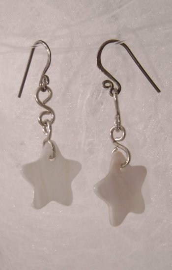 L'etoiles de soiree - sterling silver and mother of pearl earrings