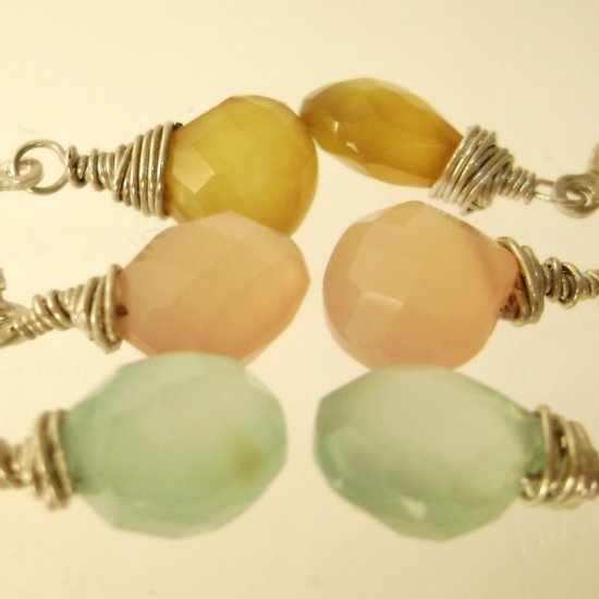 Sparkle - gemstone and sterling silver earrings