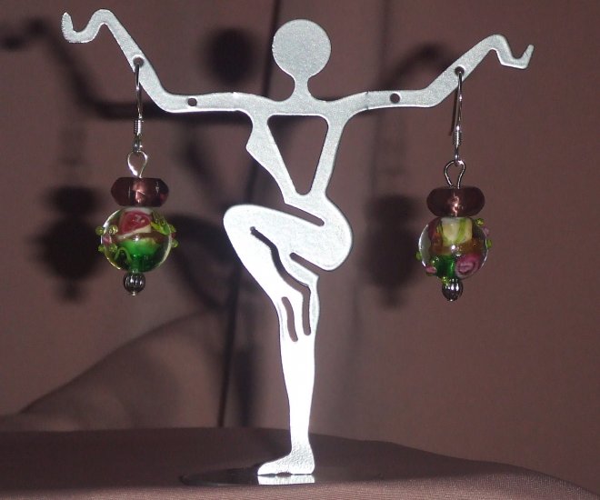 Floral Lampwork Earrings