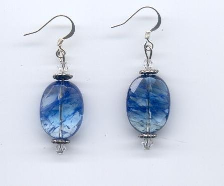 Blueberry Quartz & Clear Crystal Earrings
