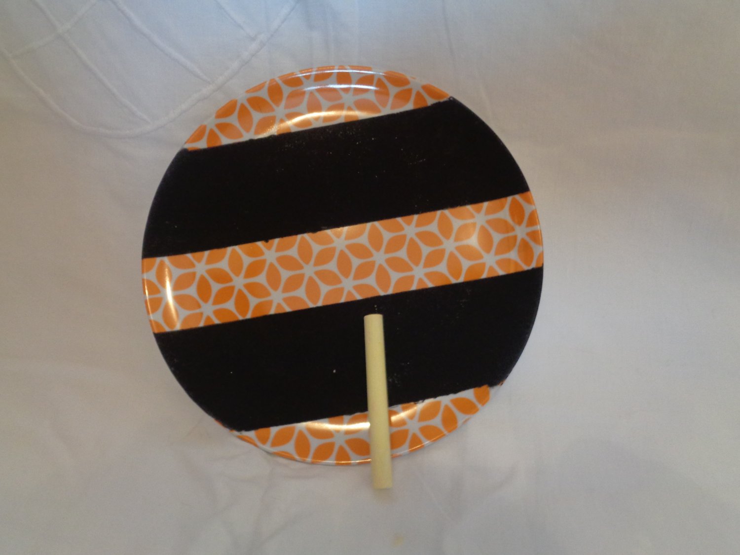 Small orange patterned chalkboard