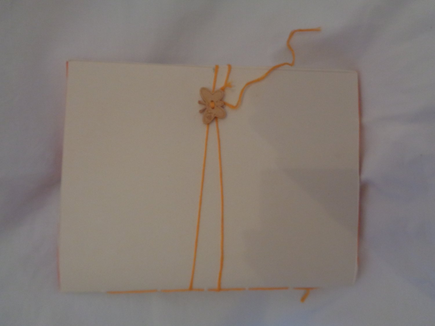 Handmade Notebook - Orange with Butterfly button