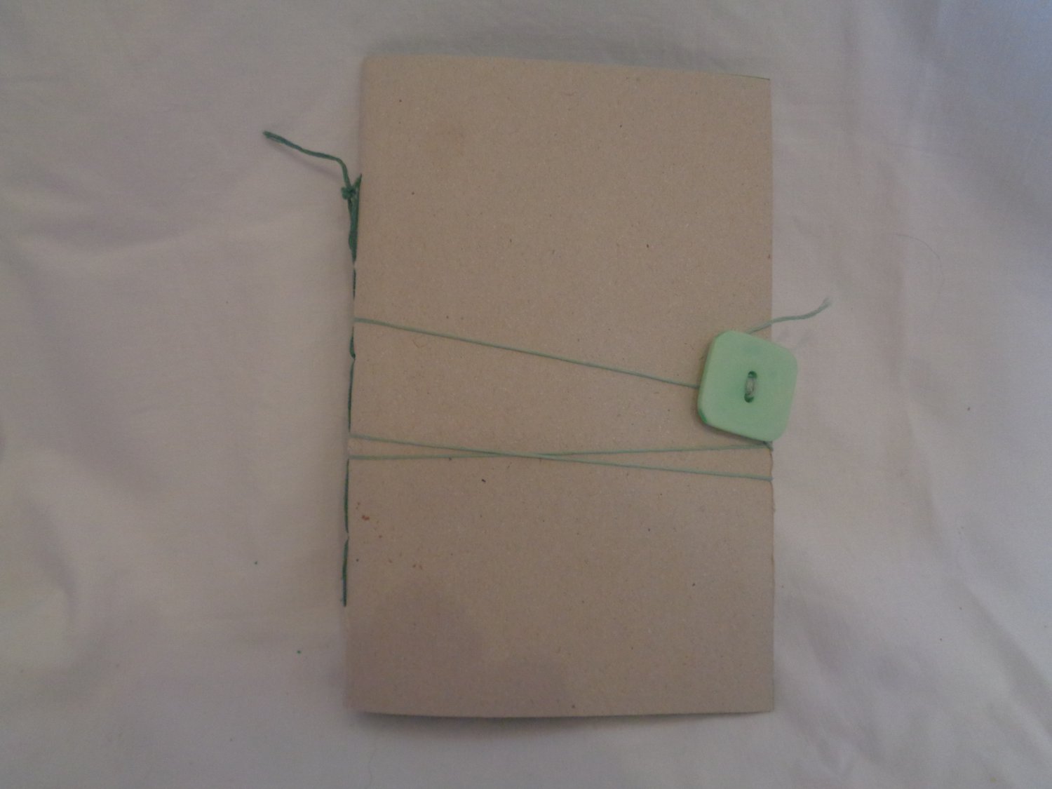 Handmade Notebook - with Mint Green button