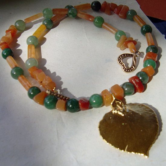 Hand Dipped Leaf necklace