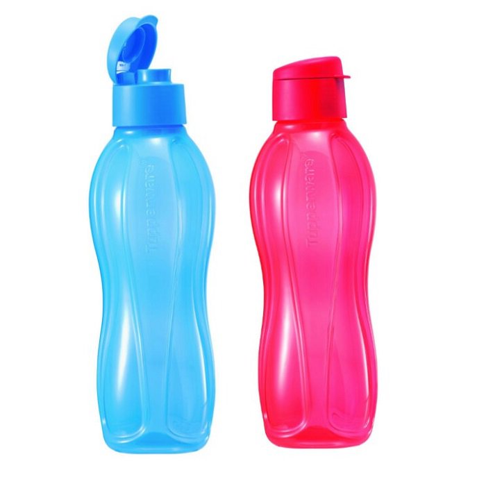 Tupperware Eco Bottle Flip Top 1.0L (2 units Red & Blue)