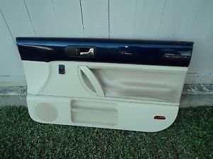 02 Volkswagen Beetle Passenger Right Front Door Panel Trim Blue/light beige