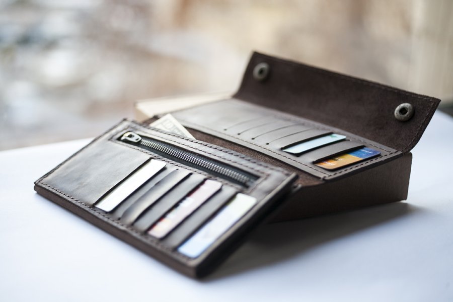Womens leather wallet, Brown womens wallet, Personalized womens wallet