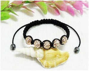 ROSE FUSCHIA SHAMBALLA CRYSTAL BALL ADJUSTABLE BRACELET