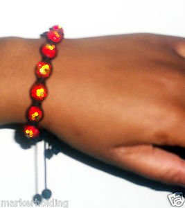 RASTAFARIAN JEWELRY CUSTOM RED GREEN AND GOLD BRACELET