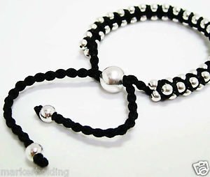 BLACK FRIENDSHIP BRACELET ADJUSTABLE CHARM