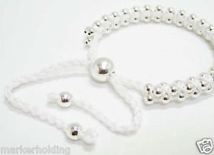 WHITE FRIENDSHIP BRACELET ADJUSTABLE CHARM
