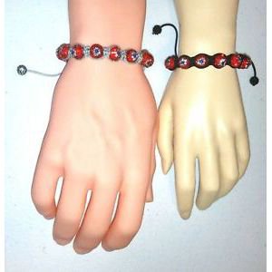 USA RED WHITE AND BLUE SHAMBALLA BRACELET