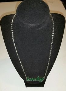 LUCKY NAME PLATE PENDANT CHAIN GREEN