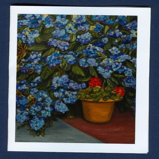Big Blue ~ Floral Art Notecards