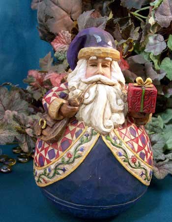 Jim Shore Roly Poly Santa Claus Bearing Gift Package