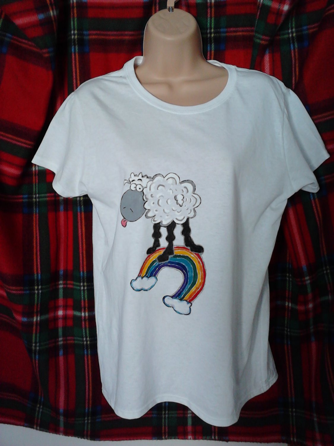 Sheep painted T-shirt size 10