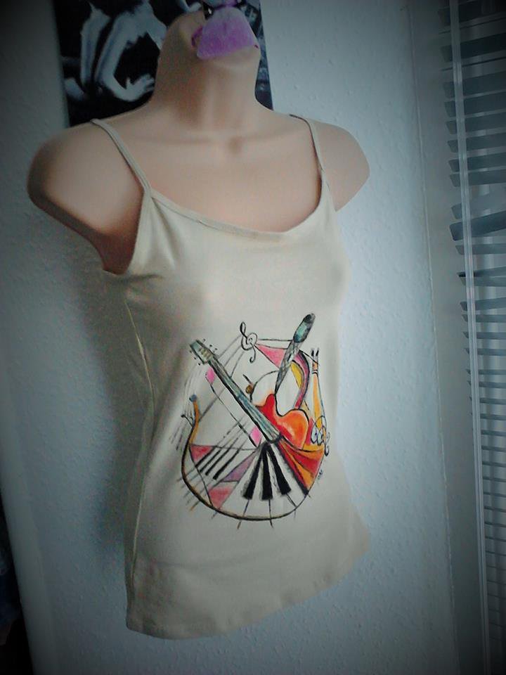 Music painted Top size 8