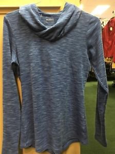 Women's Columbia Long Sleeve Blue Hooded Shirt. Size Extra Small