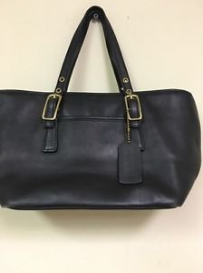 Vintage Coach Black Leather Legacy Mini Shopper Tote Handbag #9846