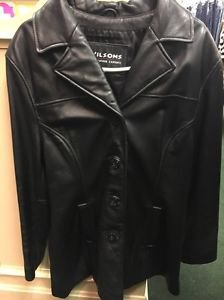 Men's Wilson Leather Experts Black Jacket. Size Large