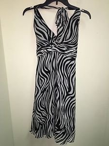 White House Black Market Size 2 Zebra Halter Dress