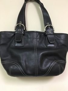 Authentic Coach Black Leather Soho Tote Purse #9544