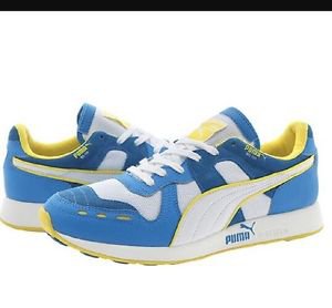 Puma RA-100 Men's Sz 10.5 White/French Blue/yellow #35748801 Sneakers