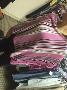 Women's One Size Bebe Shaw Shirt Pink Striped
