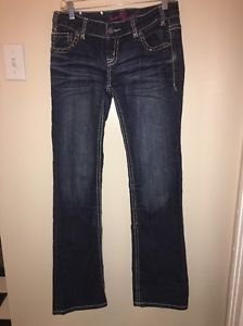 Women's Rock And Roll Cowgirl Vintage Jeans Low Rise Dark Wash 28x34 #wo 8572