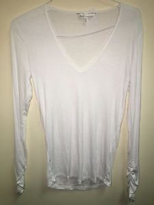 Victoria's Secret Angels Collection White V Neck Long Sleeve Shirt Medium