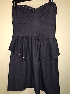 American Eagle Size Small Jean Tube Dress Silver Studded