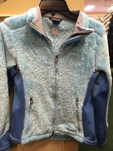 Marmot Blue Soft Zip Up Sweatshirt. Size Small