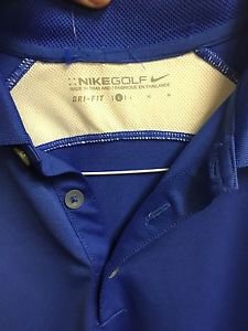 Men's Large Blue Nike Golf Dri Fit Short Sleeve Polo Shirt