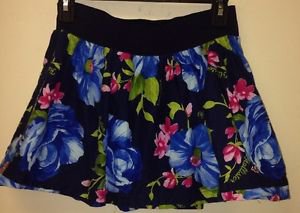 Women's Hollister Skirt, Small, Navy Blue With Flowers