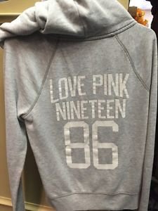 Victoria's Secret Pink Small Grey Zip Up Hoodie