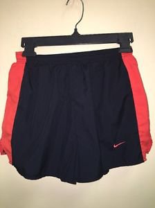 Women's Size Small Navy Blue Orange Nike Dri fit Athletic Running Shorts
