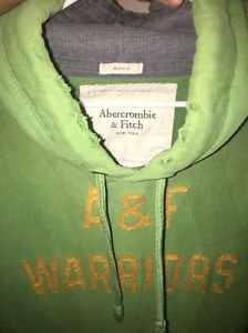 Men's XL Muscle Green Abercrombie And Fitch Warriors Hoodie Sweatshirt