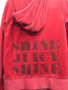 Juicy Couture Red Velour Outfit Large Bling