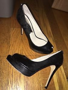 Women's Size 5.5 Black Smoke Michael Kors Platform Heels Pumps
