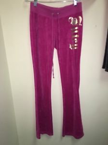 Petite Women's Juniors Pink Juicy Couture Velore Sweatpants