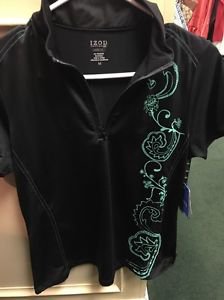 Izod PerformX Indycar Series FOX 59 Polo Shirt Women's Black Green Size Medium