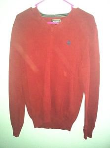 Men's Medium Dark Red Express V Neck Sweater